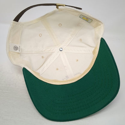 American Needle Masters Baseball Cap White Green One Size Leather Strap Hat