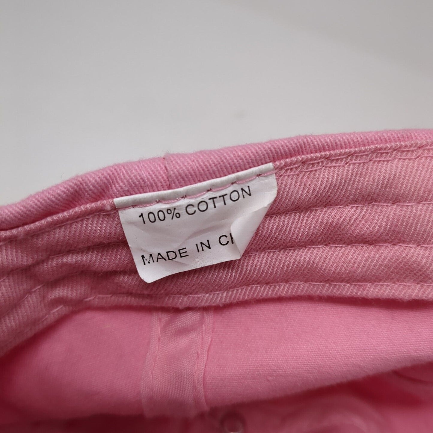 Unbranded Slideback Hat Pink One Size Adjustable Vented Holes 6 Panel Cotton