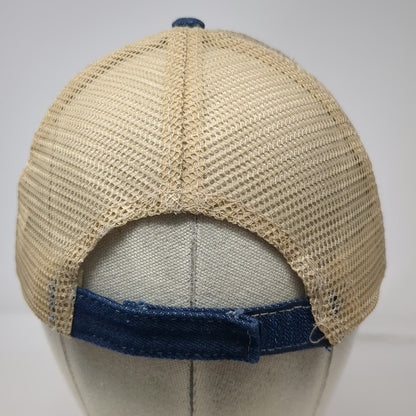 C.C Blue Baseball Cap One Size Mesh Back Embroidered Letter C Logo Strapback Hat