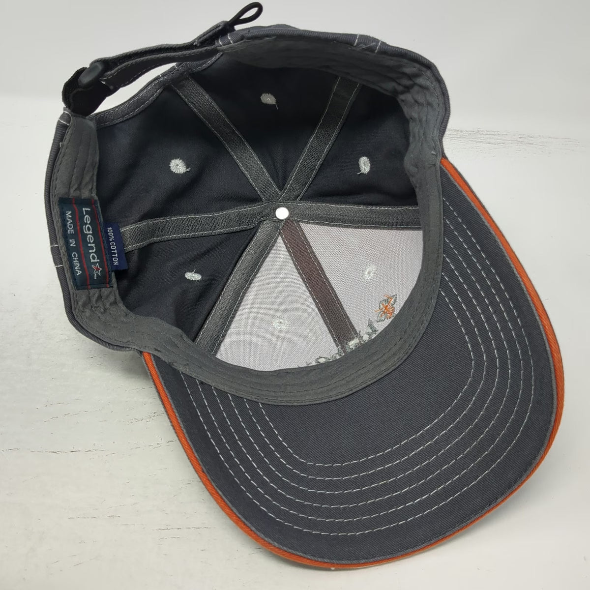 Legend Baseball Cap Orange Gray One Size Idaho AgCredit Slideback Hat Cotton