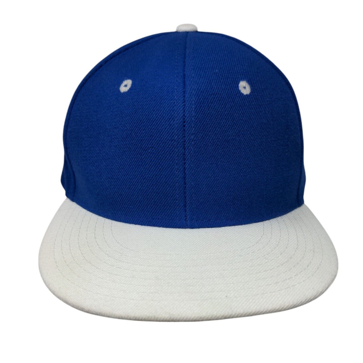 Unbranded Snapback Hat Blue OSFM Adjustable Vented Holes 6 Panel Blank Acrylic