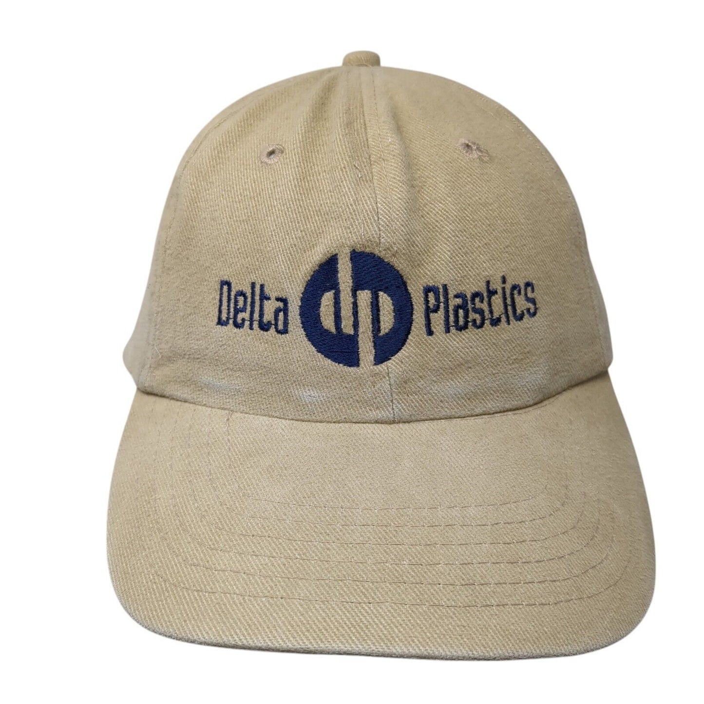 Delta Plastics Slideback Hat Tan One Size Adjustable Embroidered 6 Panel