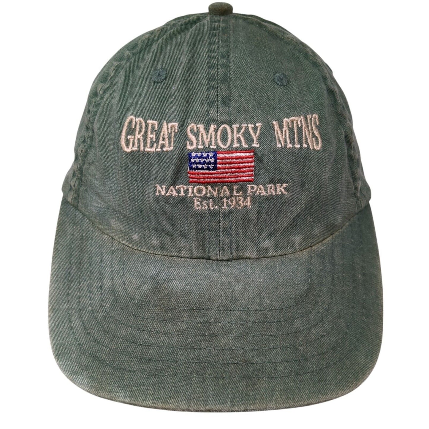 Great Smoky Mtns National Park Est. 1934 Green OS Adjustable Patriotic Jhats