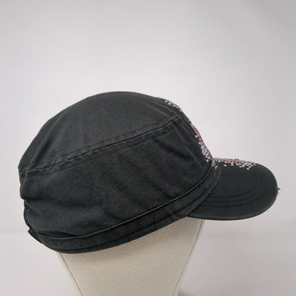 Cross Rhinestone Bling Strapback Cadet Army Hat Black One Size KC Caps