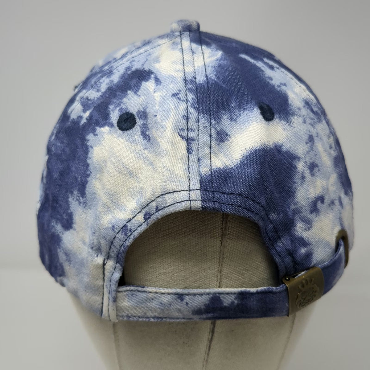 CLOTIME Blue Tie Dye Rose Embroidery Baseball Cap One Size Slideback Flower Hat