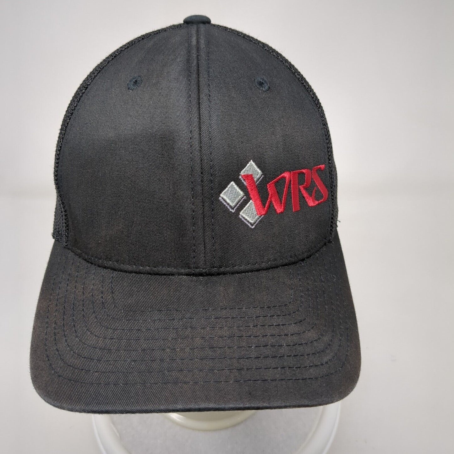 WRS Fitted Trucker Hat Black L/XL Flexfit Mesh Back 6 Panel Port Authority