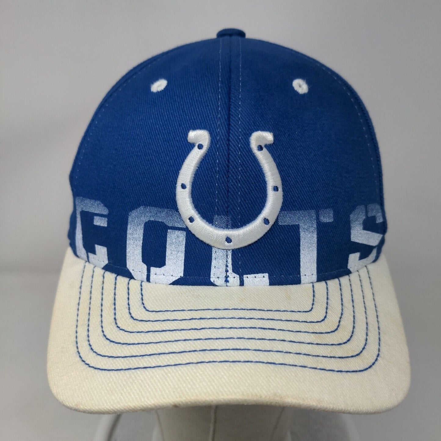 NFL Onfield Reebok Indianapolis Colts Fitted Hat Blue White Embroidered Logo