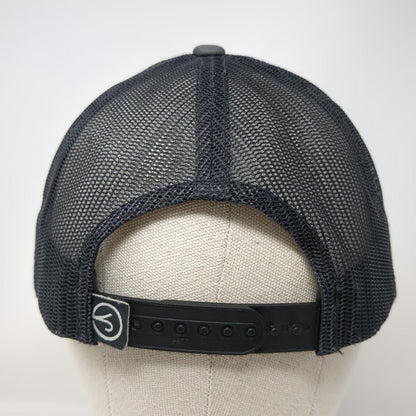 Yupoong Trucker Hat Gray Black White One Size Bolo Fly Fishing Idaho USA Patch