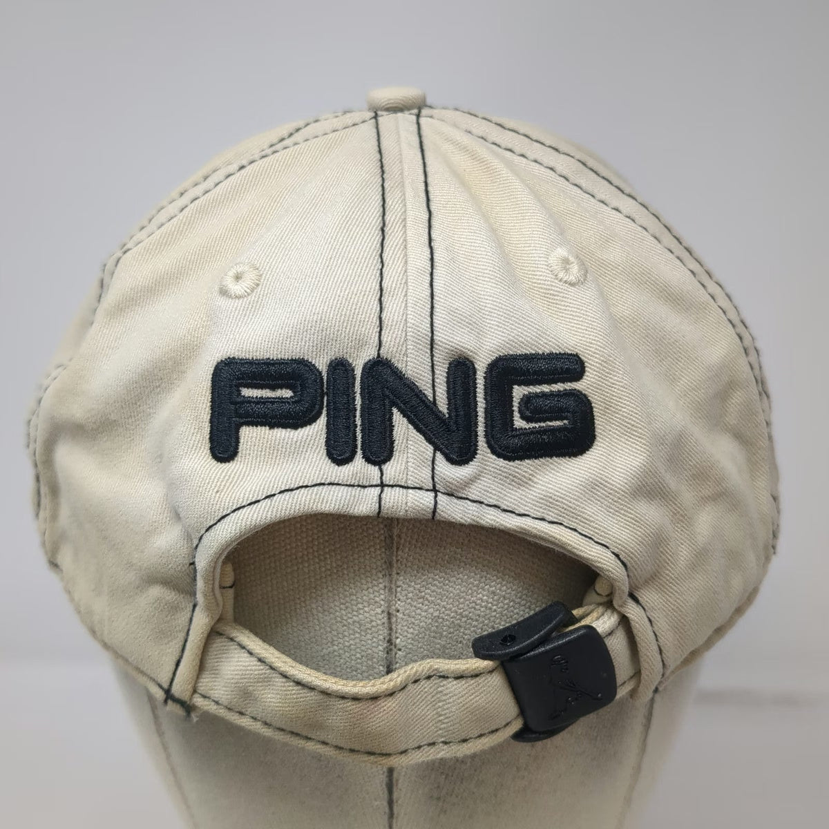 Ping Baseball Cap Beige OSFM Scottsdale G15 K15 Golf Hat Slideback Embroidered