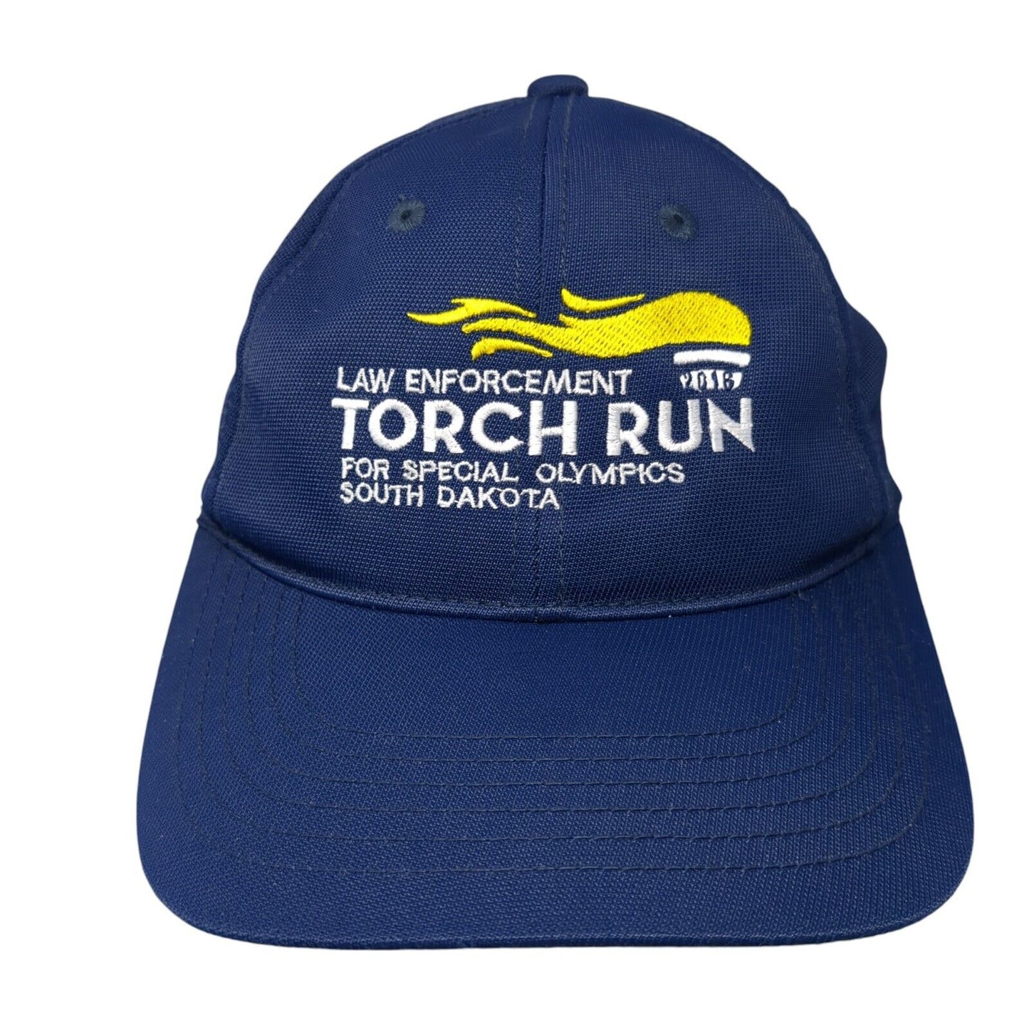 Law Enforcement Torch Run Strapback Hat Blue One Size South Dakota