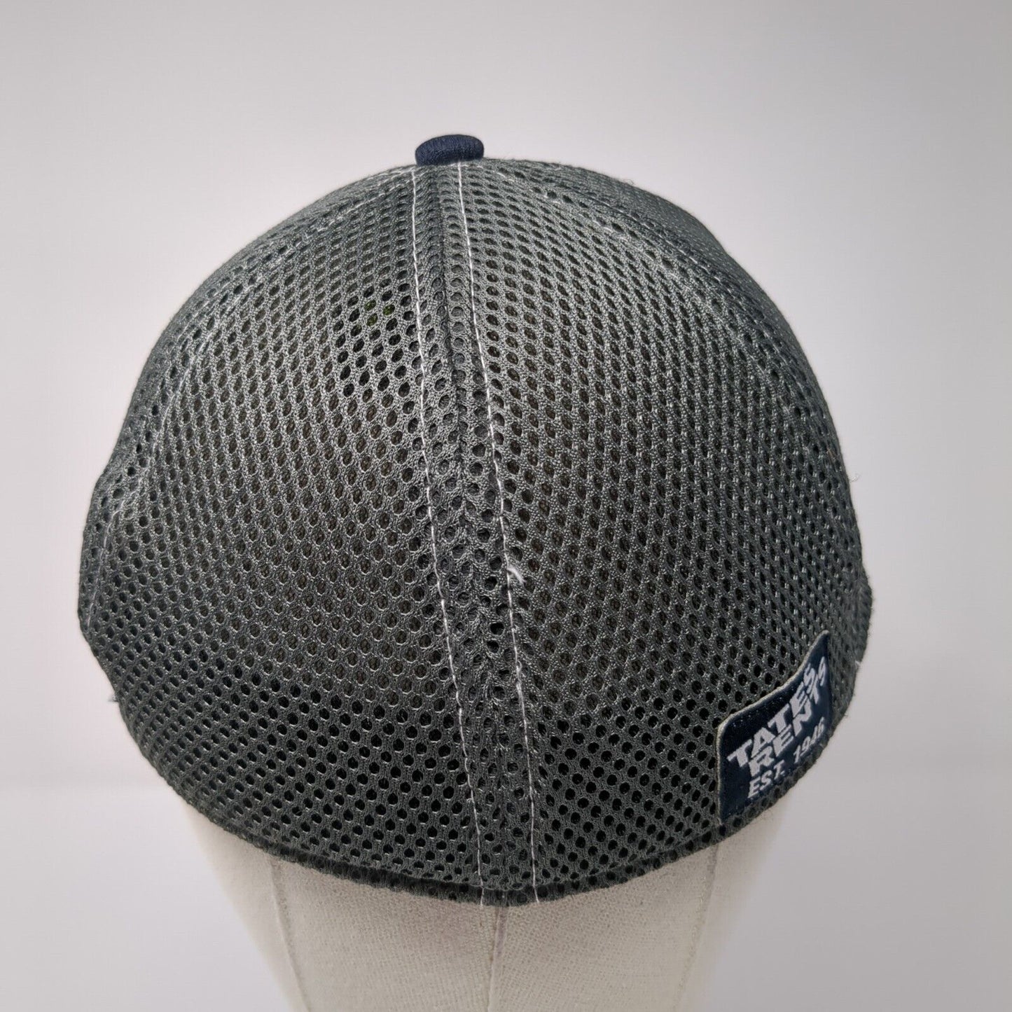 Tates Rents Fitted Mesh Back Hat Gray M/L Embroidered Colorblock Outdoor