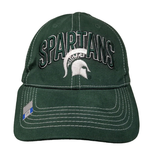 Captivating Headwear Men's Strapback Hat Green Embroidered Spartans Logo Cotton