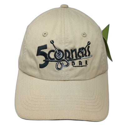 Port Authority Baseball Cap Beige One Size 5 Corners Bar Bamboo Strapback Hat