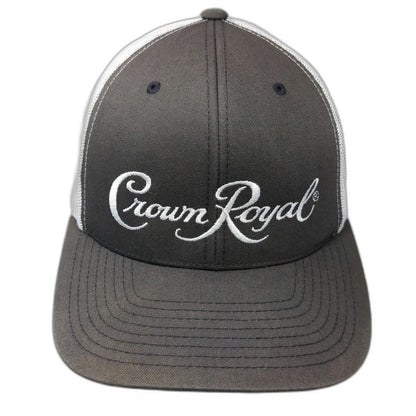 Yupoong Trucker Hat Gray White One Size Crown Royal Embroidered Mesh Snapback