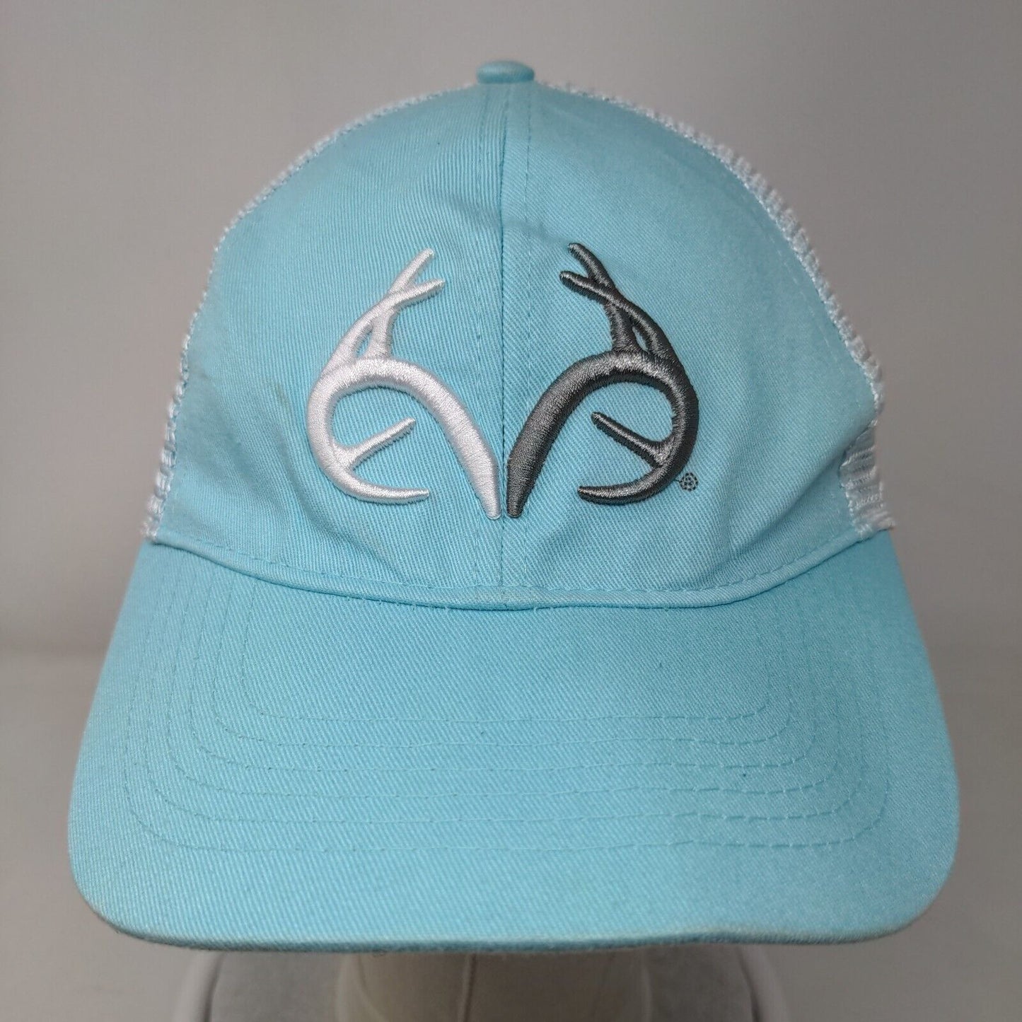 Realtree Snapback Mesh Back Trucker Hat Blue One Size Colorblock