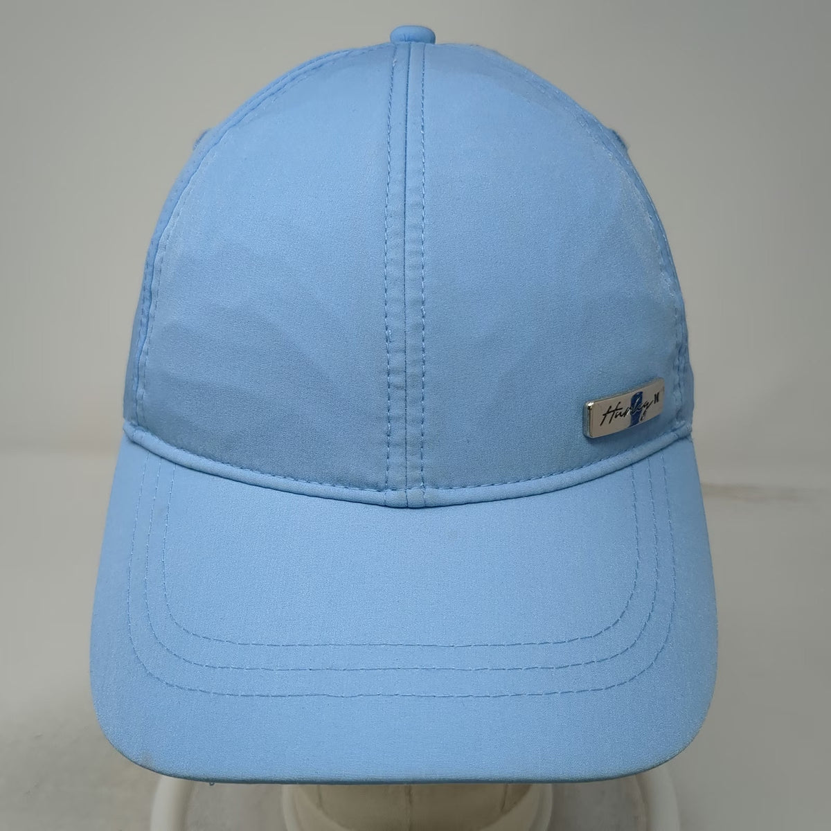 Hurley Baseball Cap Blue One Size Slideback Metal Logo Nylon Outdoor Curved Hat