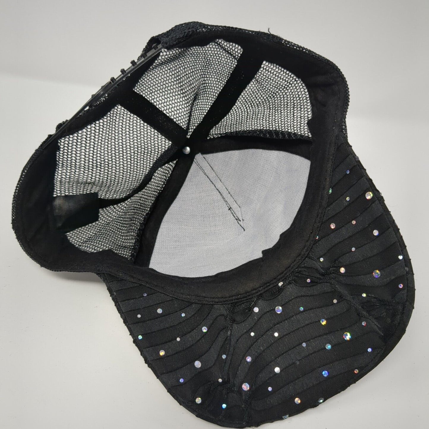 Something Special LA Snapback Trucker Hat Black OS Adjustable Sequin Mesh Back