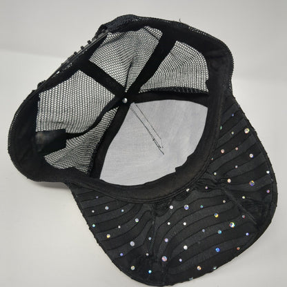 Something Special LA Snapback Trucker Hat Black OS Adjustable Sequin Mesh Back