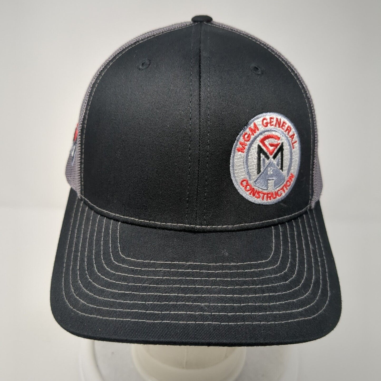 MGM General Construction Snapback Trucker Hat Black One Size Mesh Back