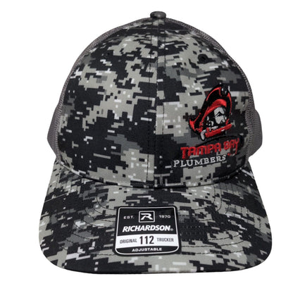 Tampa Bay Plumbers Snapback Mesh Back Trucker Hat Black Digital Camo Adjustable