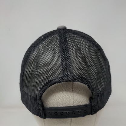 Sasquatch Contracting Snapback Trucker Hat Gray One Size Leather Patch