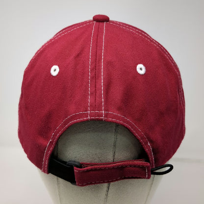 Sportsman Baseball Cap Red One Size Lower Valley Machine Shop Hat Stitching