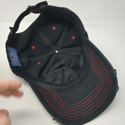 Pit Bull Baseball Cap Black One Size California Republic Bear Hat Red Stitch