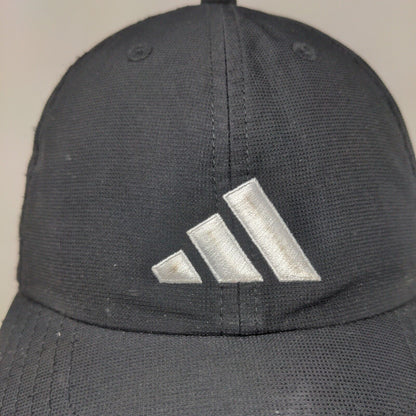 Adidas 3 Stripes Logo Strapback Hat Black One Size Aeroready 6 Panel