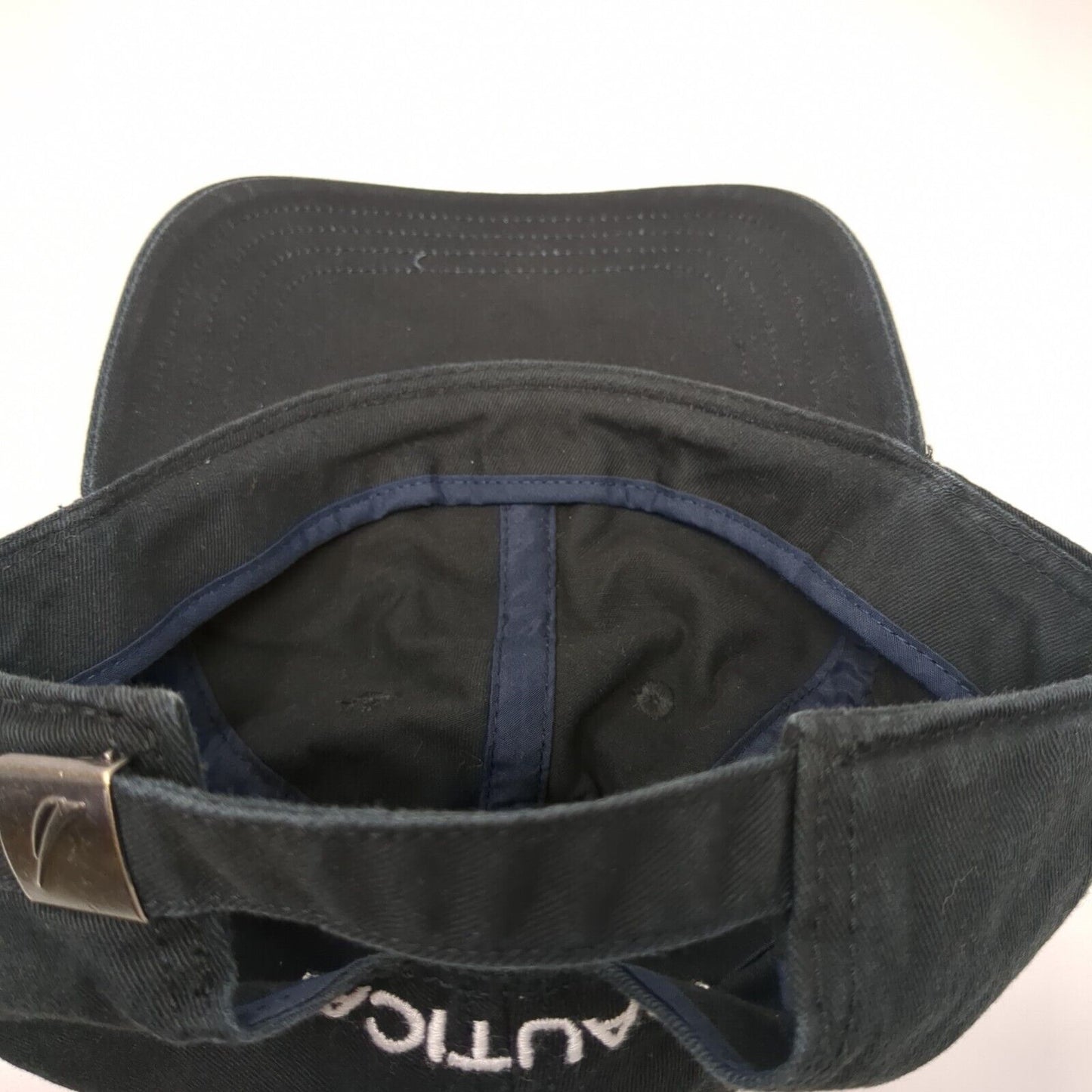 Nautica Slideback Hat Black One Size Adjustable Embroidered 6 Panel