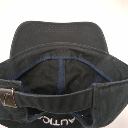 Nautica Slideback Hat Black One Size Adjustable Embroidered 6 Panel