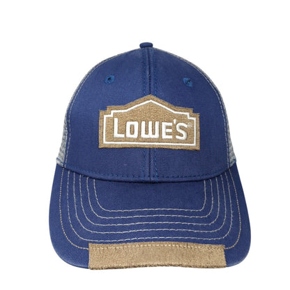 Lowe's Strapback Trucker Hat Blue One Size Adjustable Mesh Back 6 Panel BDA