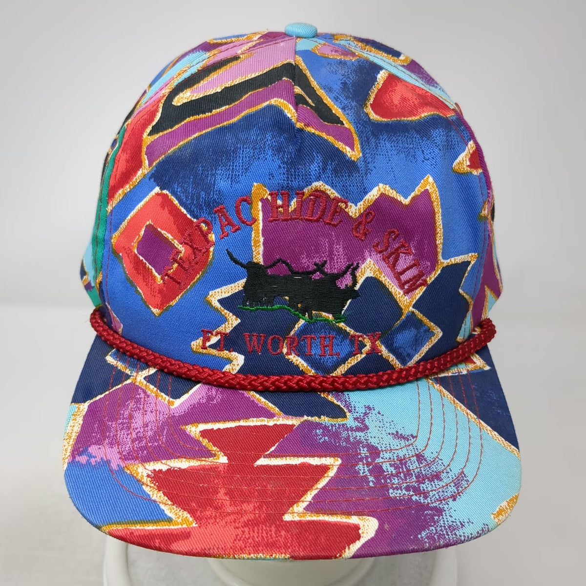 Monogram hoppe 5 Panel Blue Hat One Size Rope Geometric Tex Pac Hide & Skin