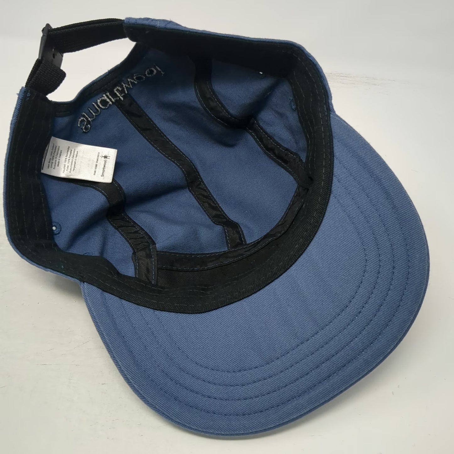 Smartwool 5 Panel Blue Hat One Size Adjustable Slideback Logo Pixel Art Patch