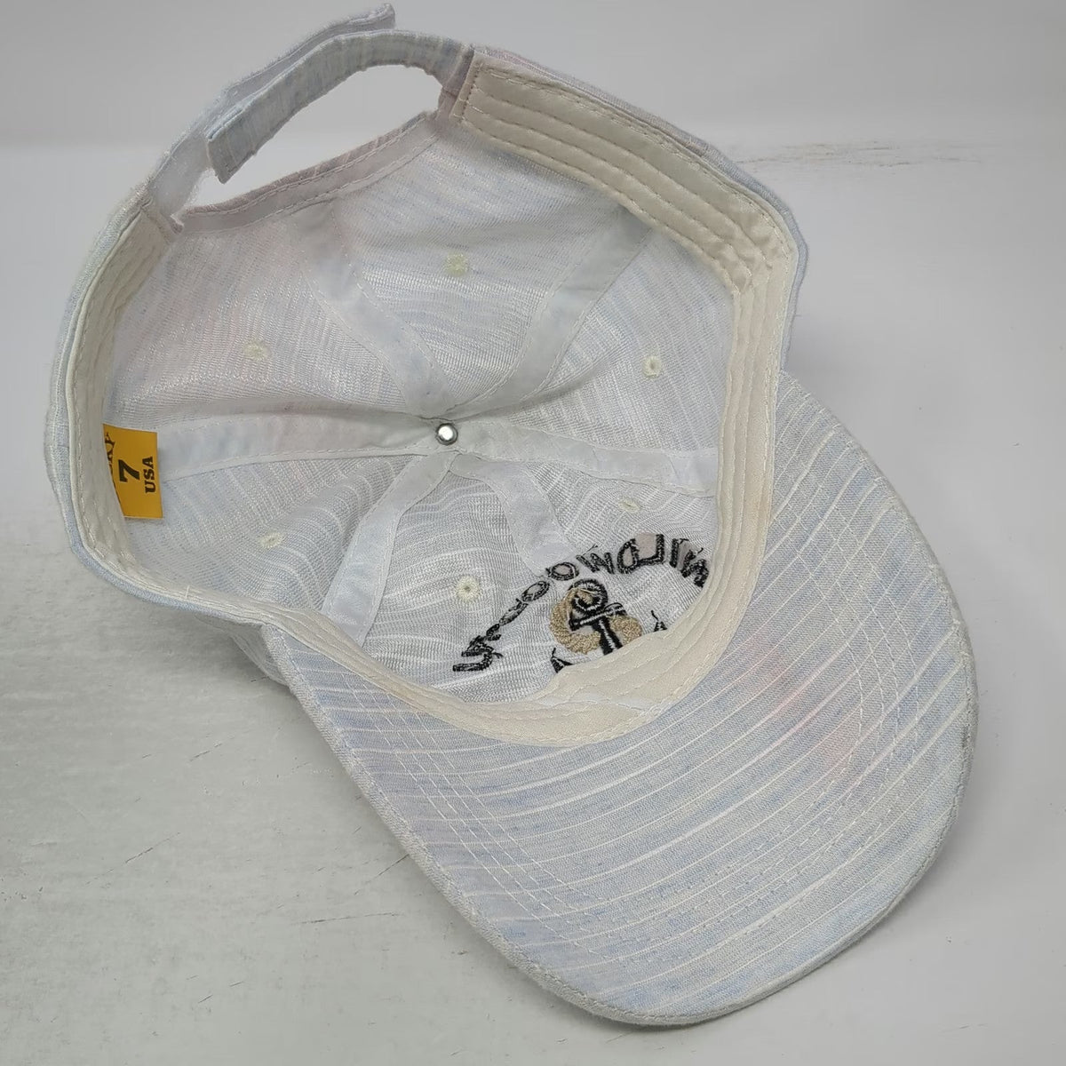 Lucky 7 USA Baseball Cap Blue One Size Wildwood NJ Anchor Striped Hat Cotton