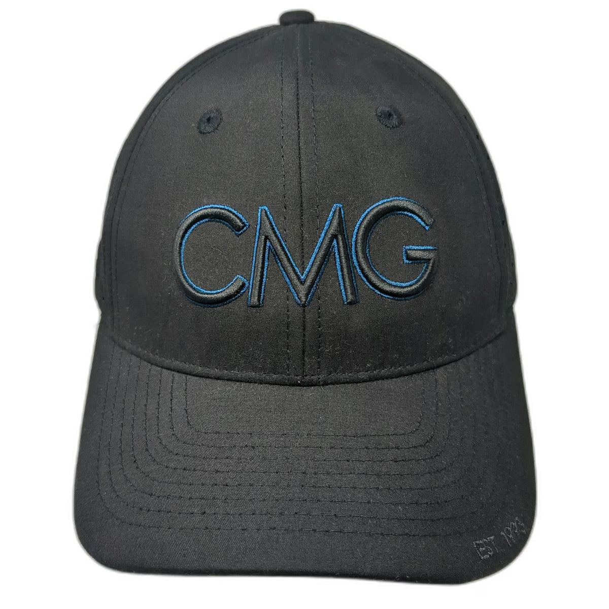 CMG Financial Mortgage Trucker Hat Black OSFM Perforated Snapback Blue Underbrim