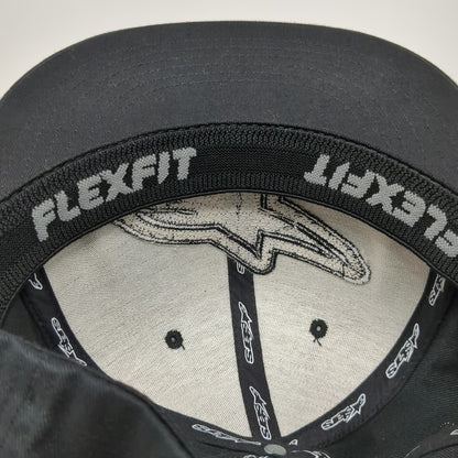 Alpinestars Baseball Cap Black XL Fitted Flexfit Tonal Logo Motorcycle Hat