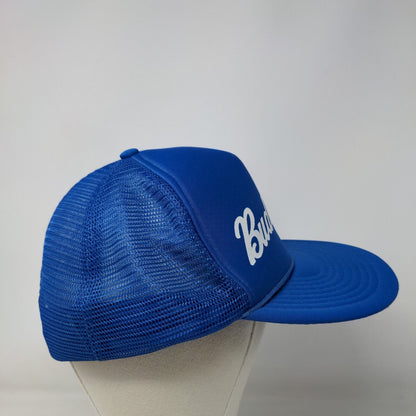 Buddies Snapback Mesh Back Rope Trucker Hat Blue OSFA Solid Speedway