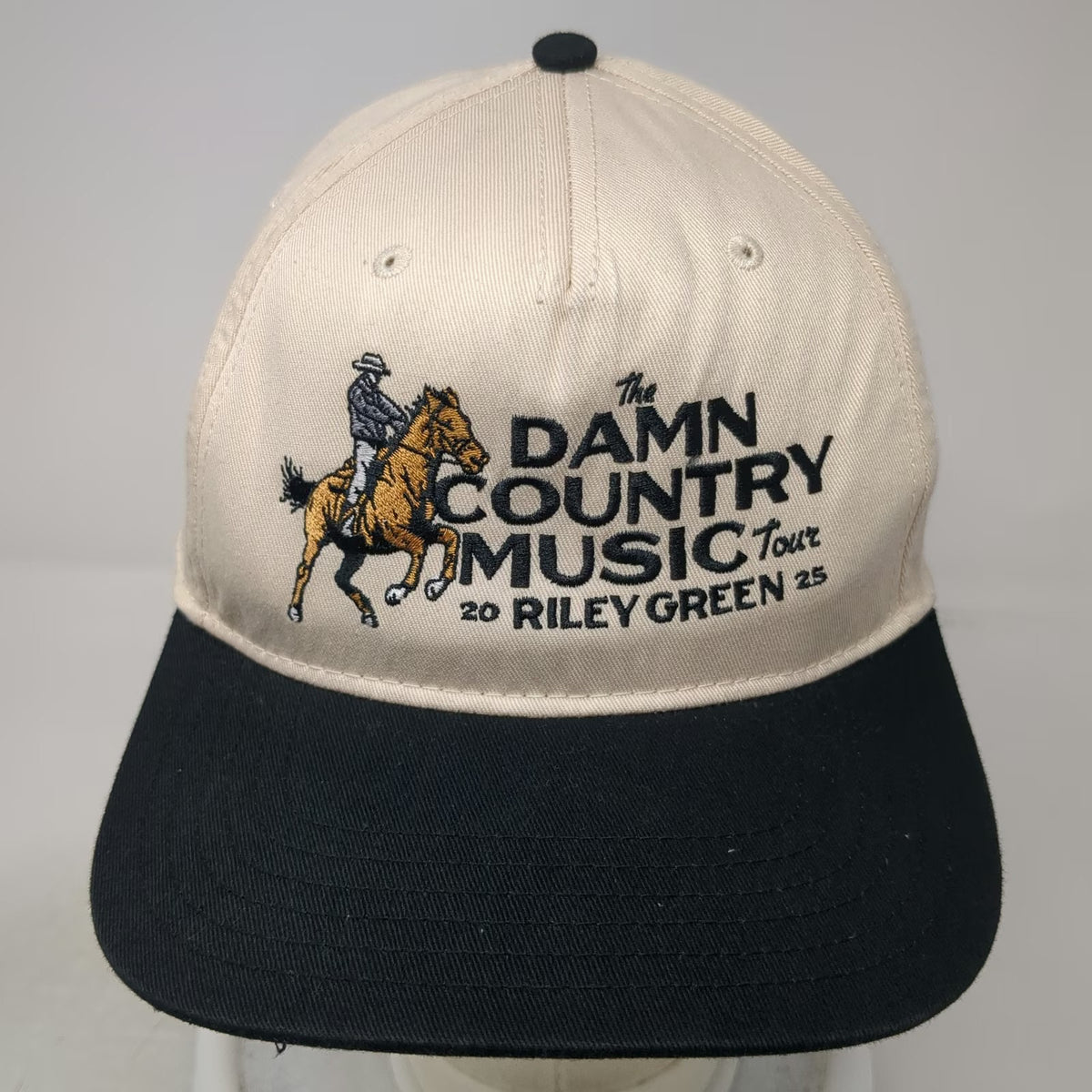 OTTO 5 Panel Beige Black One Size Riley Green Damn Country Music Tour Horse Hat