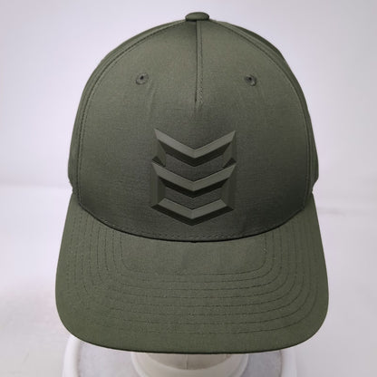 5 Panel Green Hat One Size Snapback Rubber Military Sergeant Chevron Tonal Logo