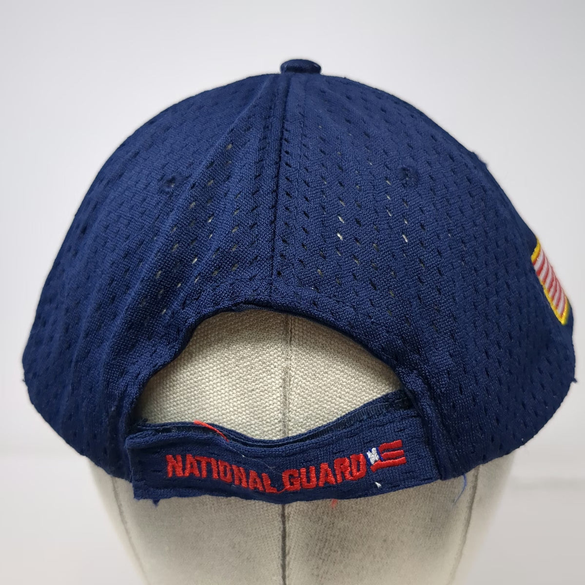 National Guard Fishing FLW Baseball Cap Blue One Size Mesh Strapback US Flag Hat