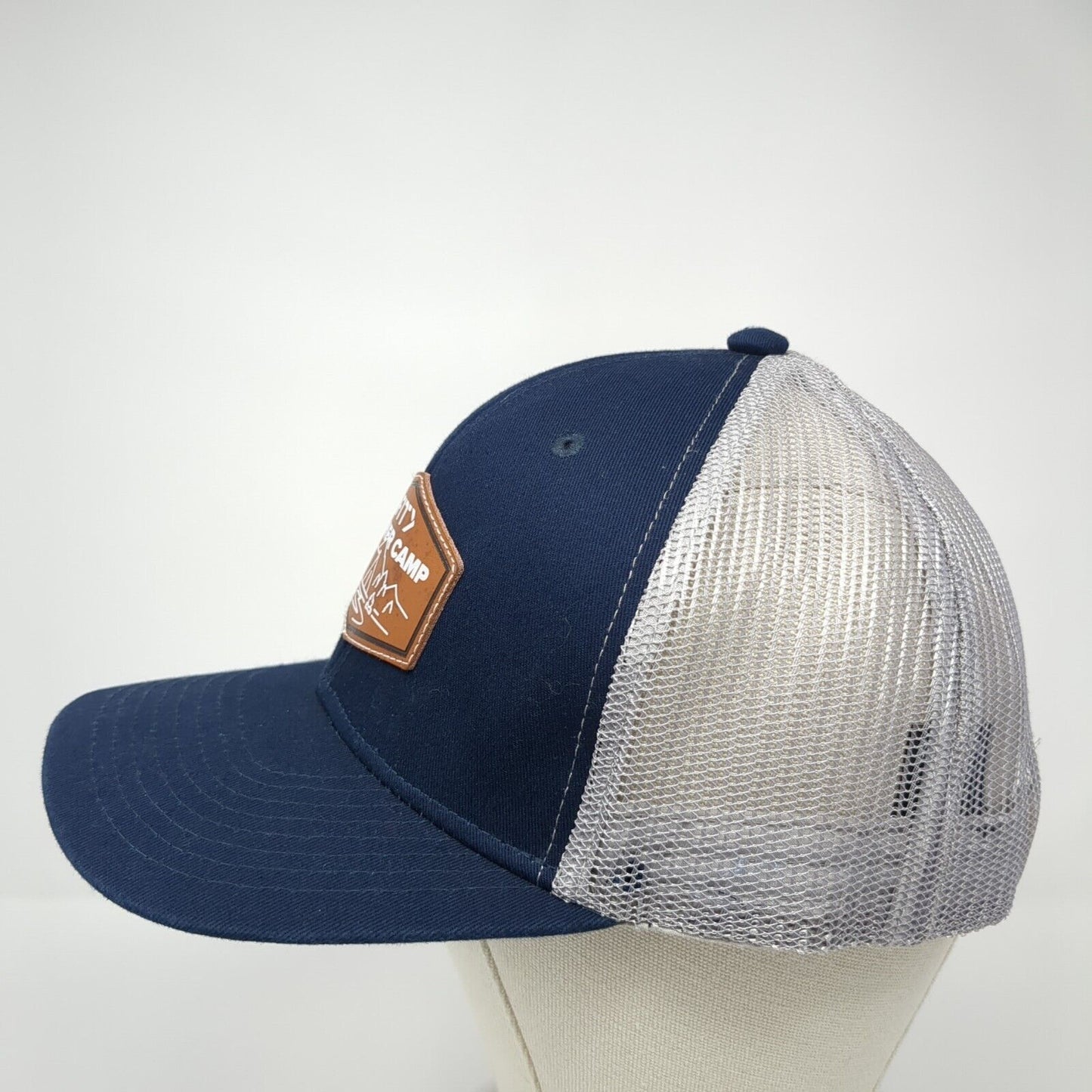 iFIT Summer Camp Patch Snapback Trucker Hat Blue One Size Mesh Back