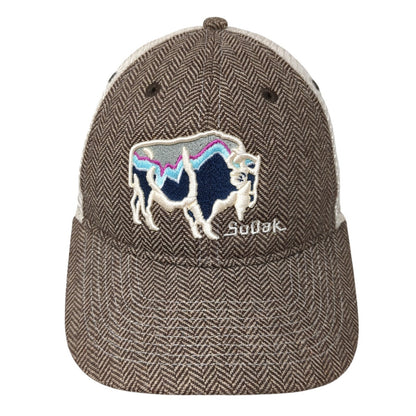 SoDak Snapback Mesh Back Trucker Hat Brown One Size Embroidered Legacy