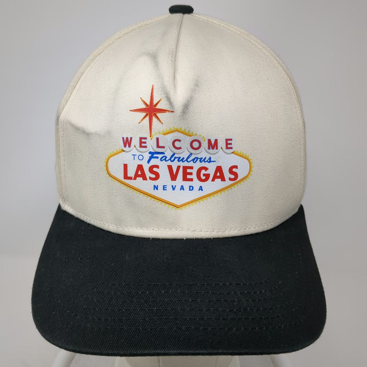 5 Panel Beige Black Hat One Size Las Vegas F1 Formula 1 Racing Snapback Sport