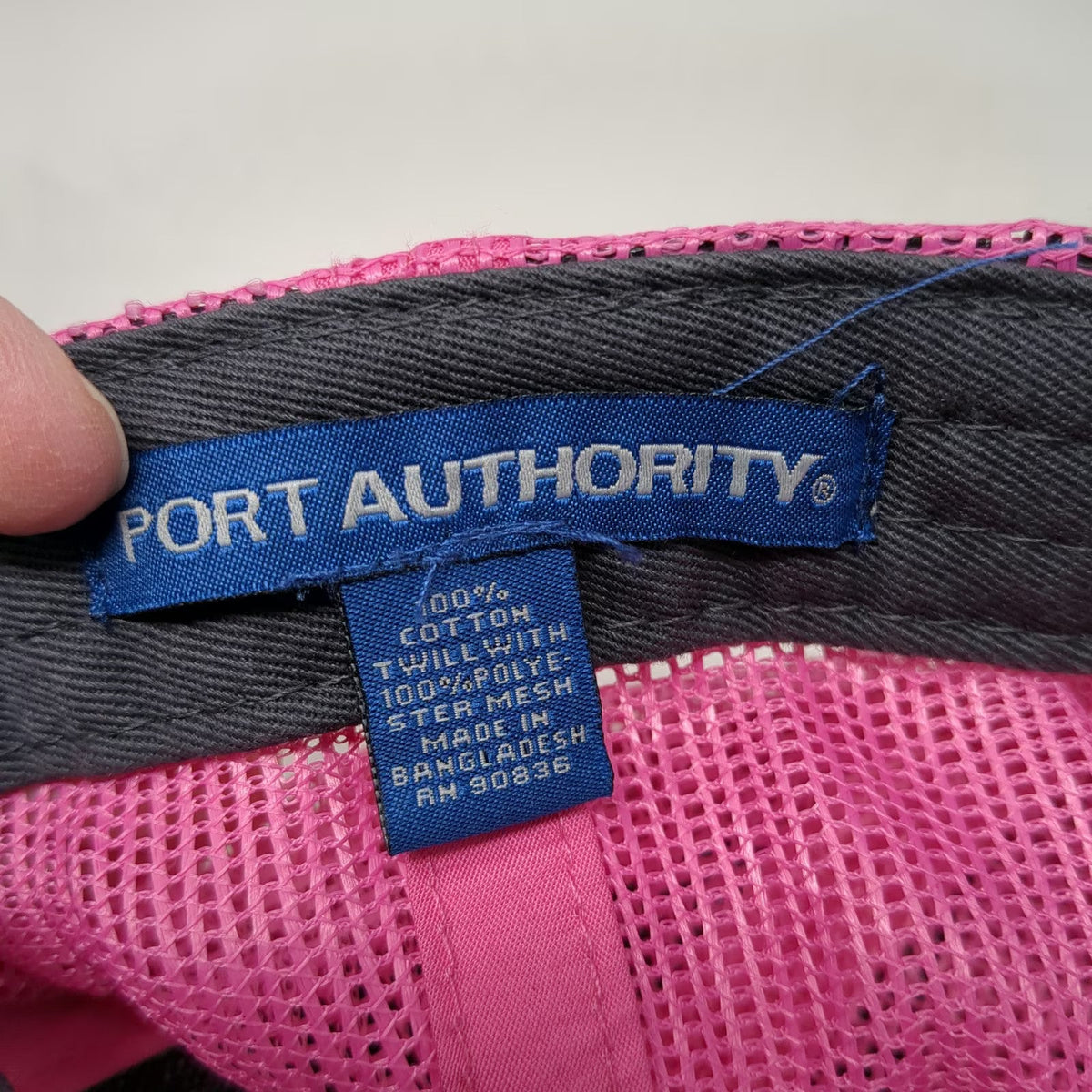 Port Authority Trucker Hat Gray Pink One Size Honda Logo Embroidered Mesh Snap