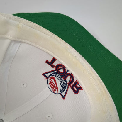 Nike Snapback White One Size Golf Tour Hat Green Undervisor Cotton Taiwan Logo