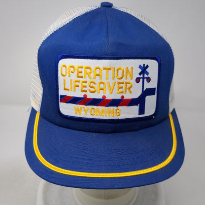 Operation Lifesaver Wyoming Blue Trucker Hat OS Embroidered Patch Adjustable