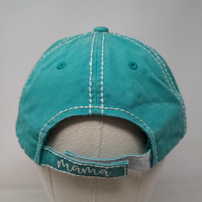 Mama Hair Don't Care Strapback Hat Bluish-Green One Size Kbethos Vintage