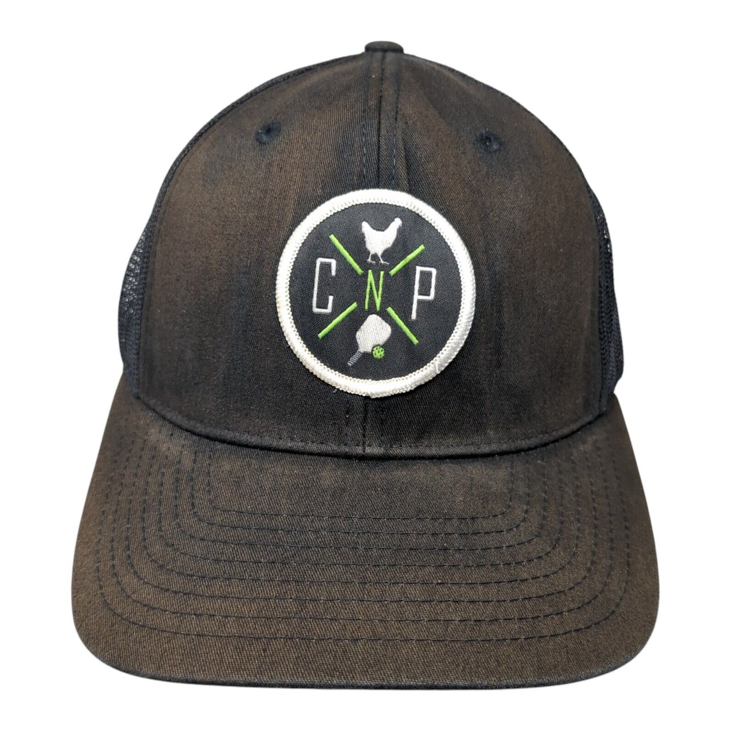CNP Snapback Trucker Hat Black One Size Adjustable Embroidered Mesh Richardson
