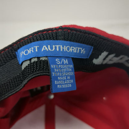Port Authority Red Baseball Cap M Fitted Flexfit Rackssite Antler Logo Hat