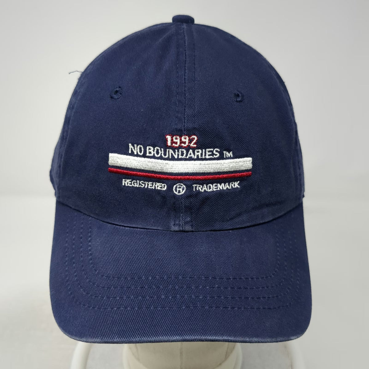 No Boundaries Baseball Cap Blue Red White One Size Cotton Slideback 1992 Hat